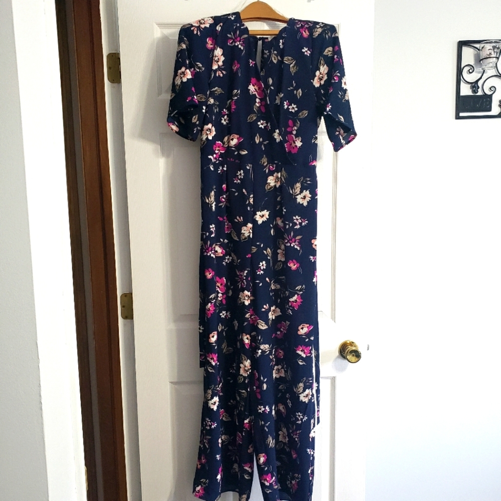 Nordstrom - Row A Navy Floral Jumpsuit